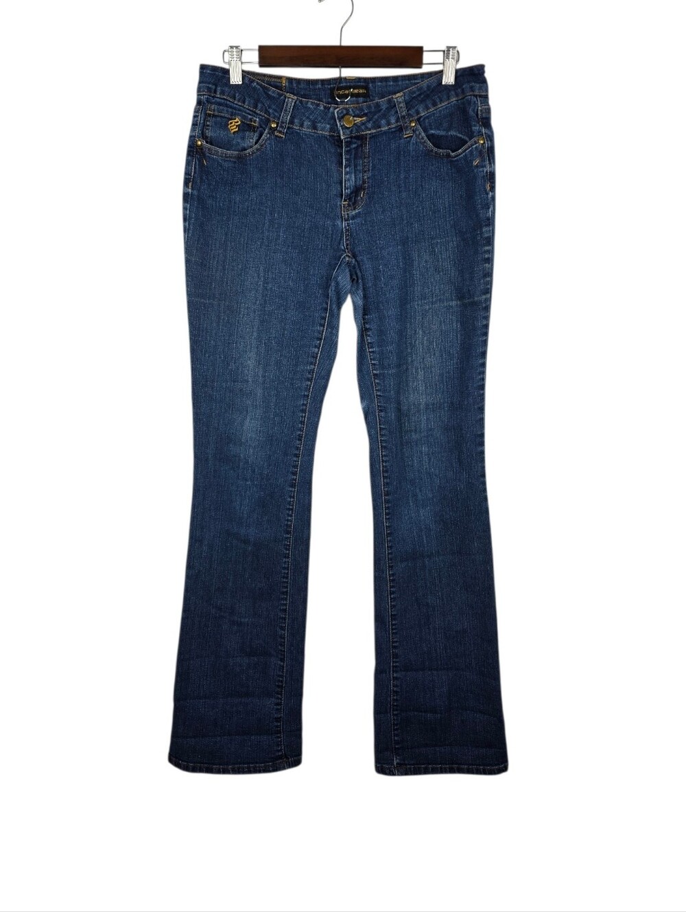 Rocawear Y2K Junior's Size 11 Bootcut Blue Denim Jeans R Logo Pockets Stretch